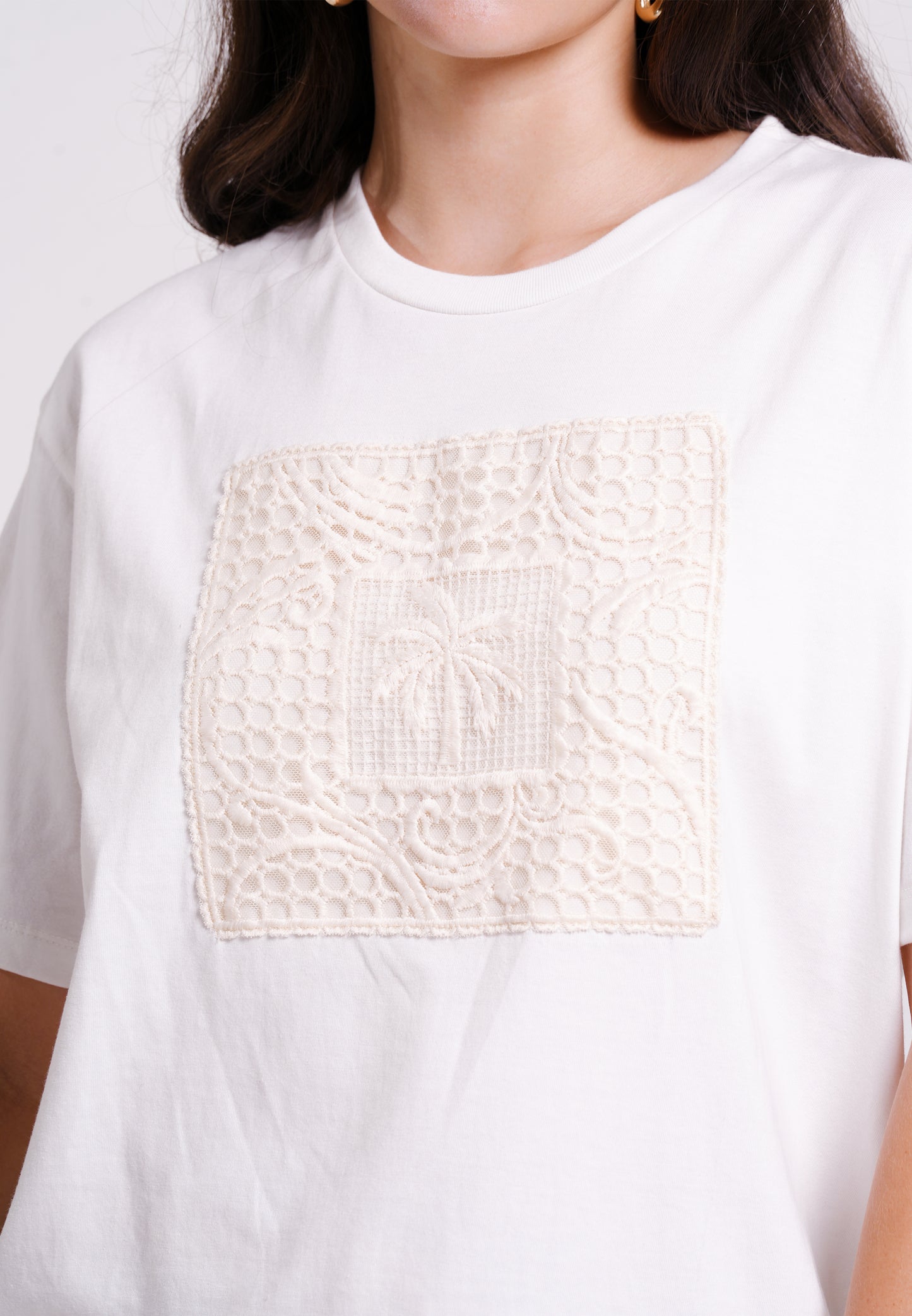 Basil Short Sleeve Shirt Top (Offwhite)