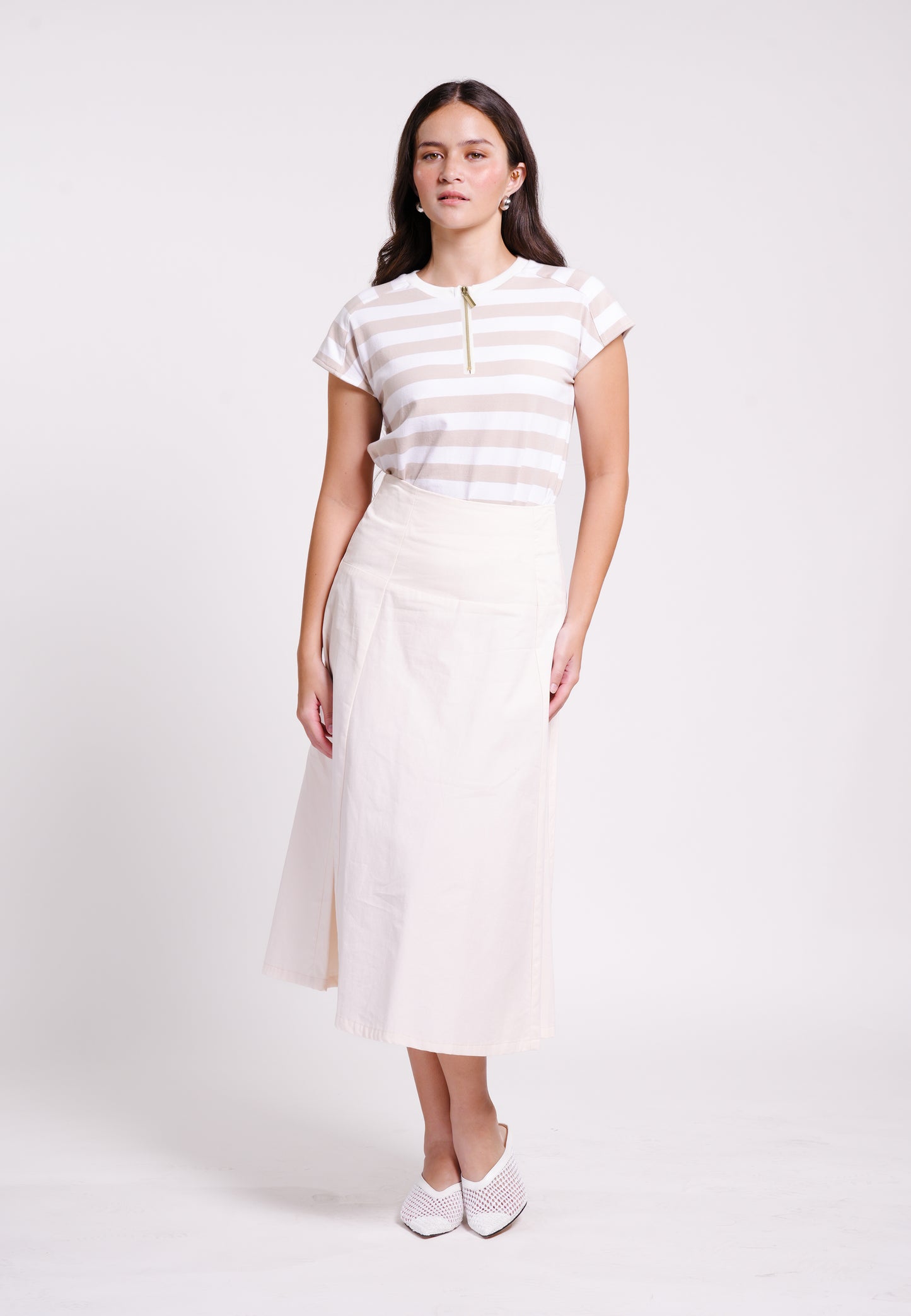 Bavin Sleeveless Top (Striped Mocha)