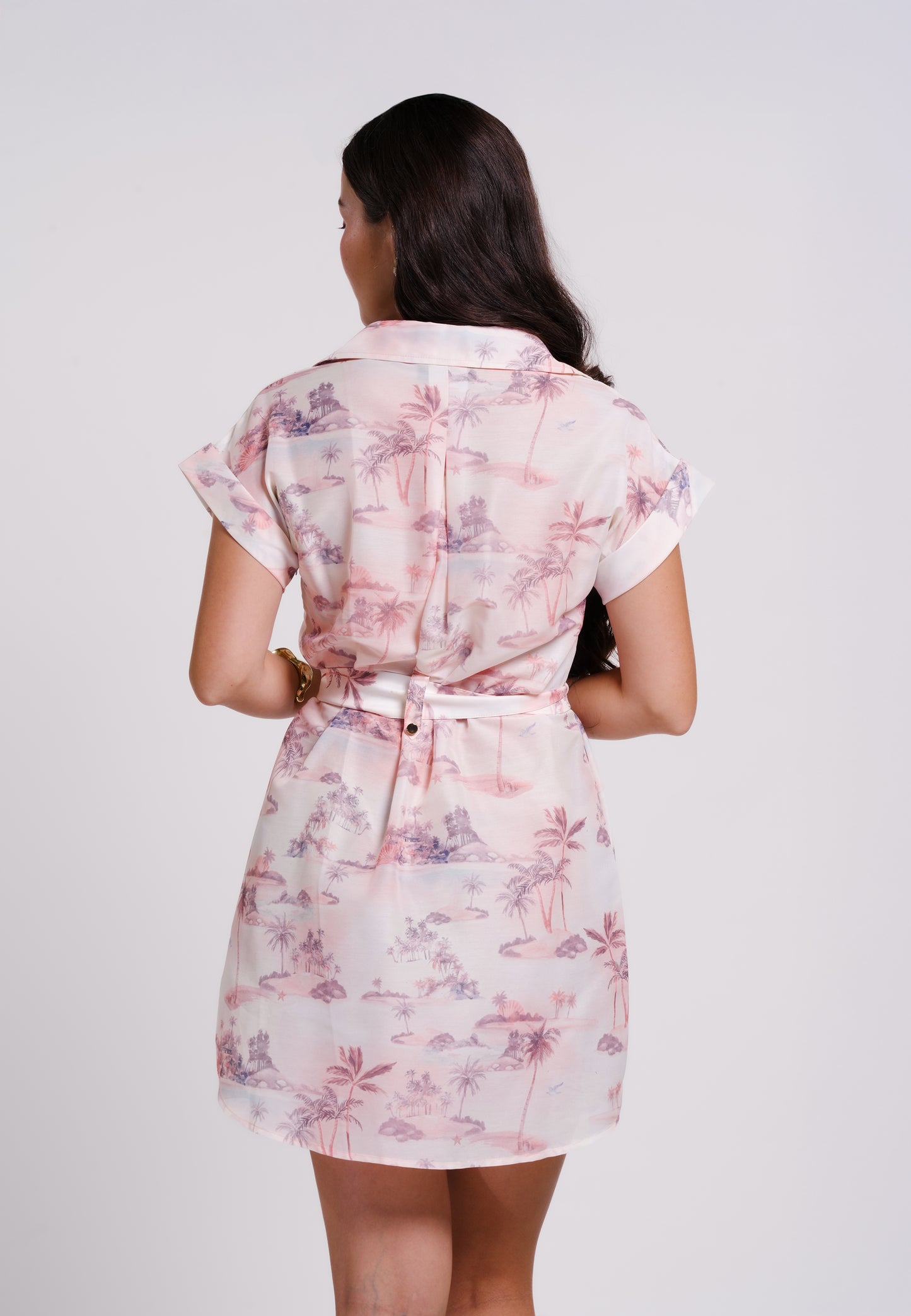 Beaux Short Sleeve Dress (Printed Blush)