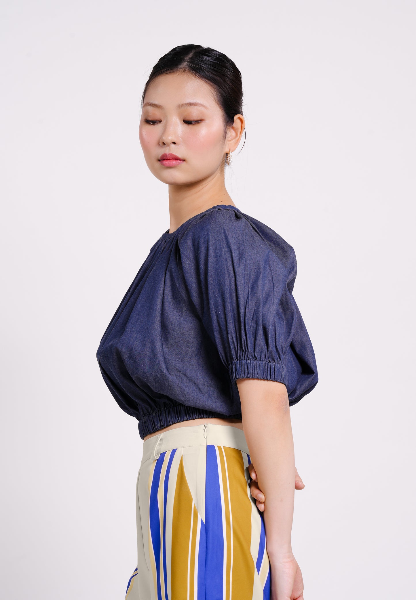 Bellamy Short Sleeve Top (Denim)