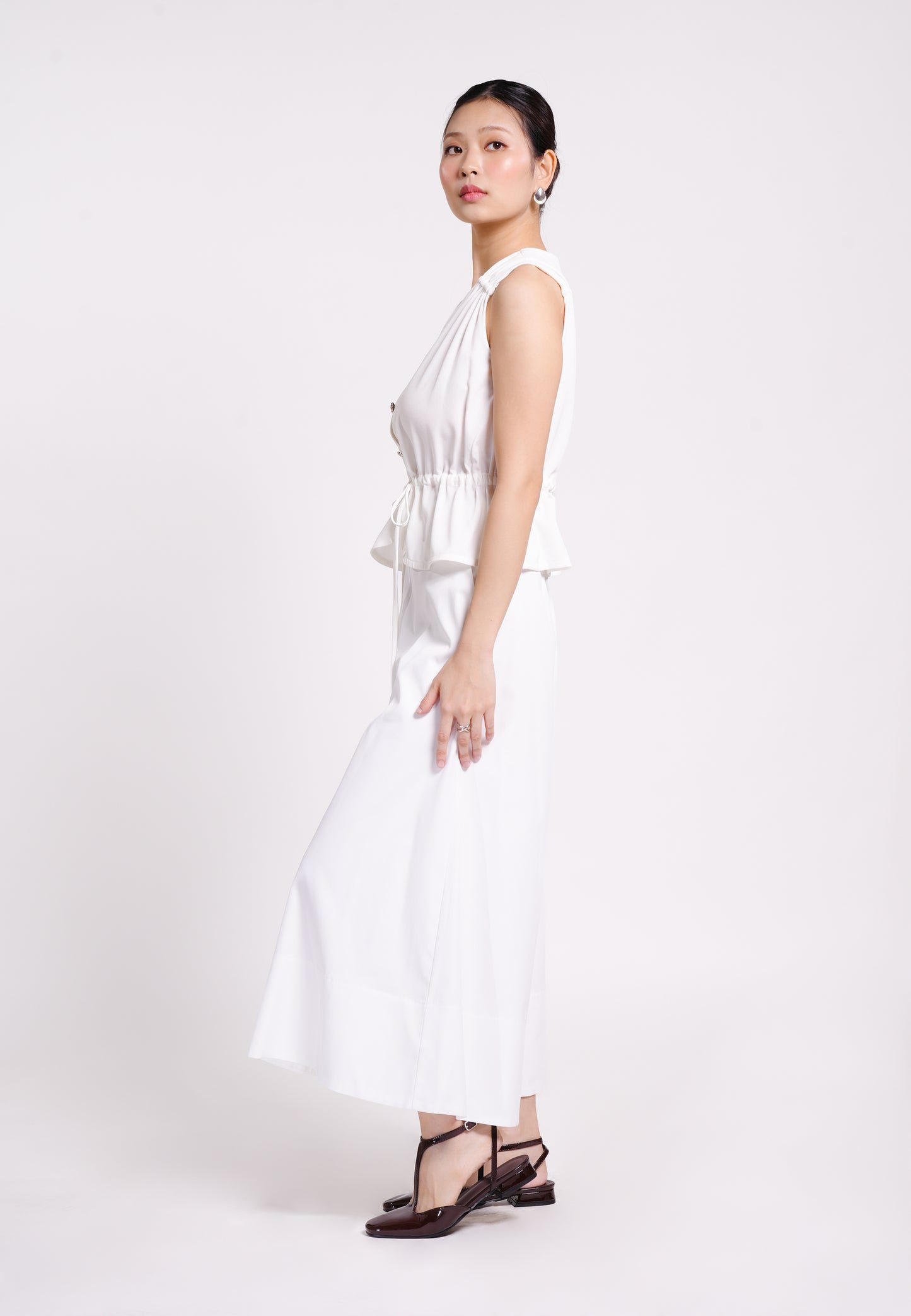 Bence Sleeveless Top (White)