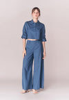 Solstice Bigonia Quarter Sleeve Top (Blue)