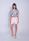 DNM Studios x Raxenne Blooms Short Sleeve Top (Printed Pink)