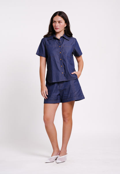 Bolt Short Sleeve Top (Navy)