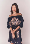 Solstice Brianna Short Sleeve Dress (Printed Navy)