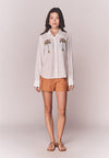 Solstice Brigitte Long Sleeve Top (White)