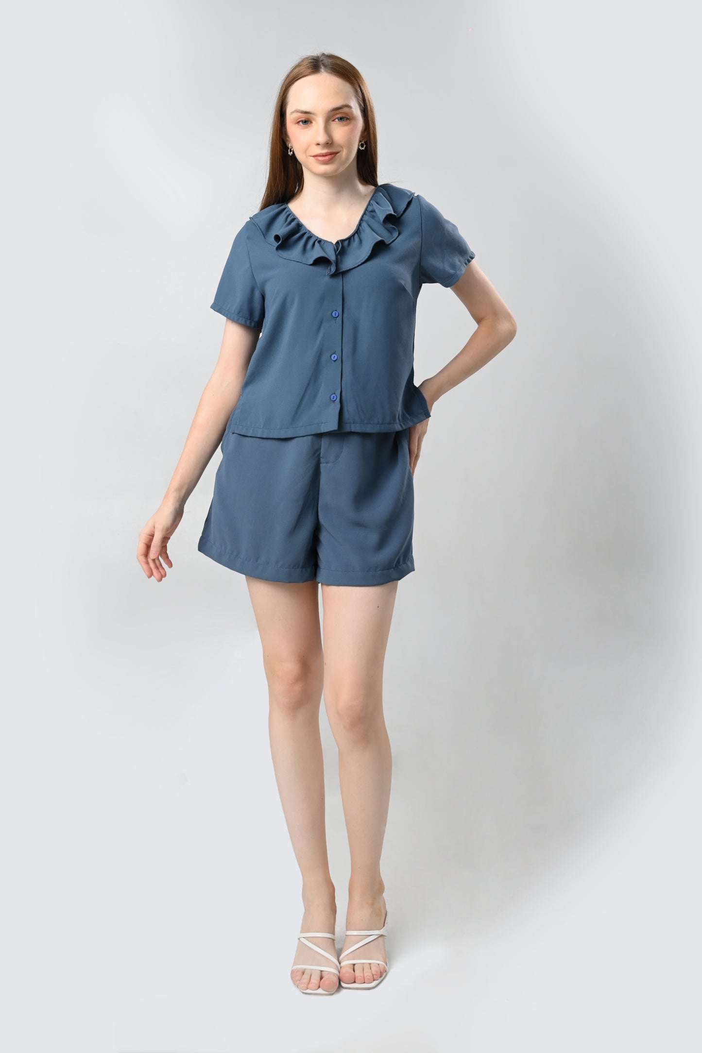 Cadette Short Sleeve Top (Teal Blue)