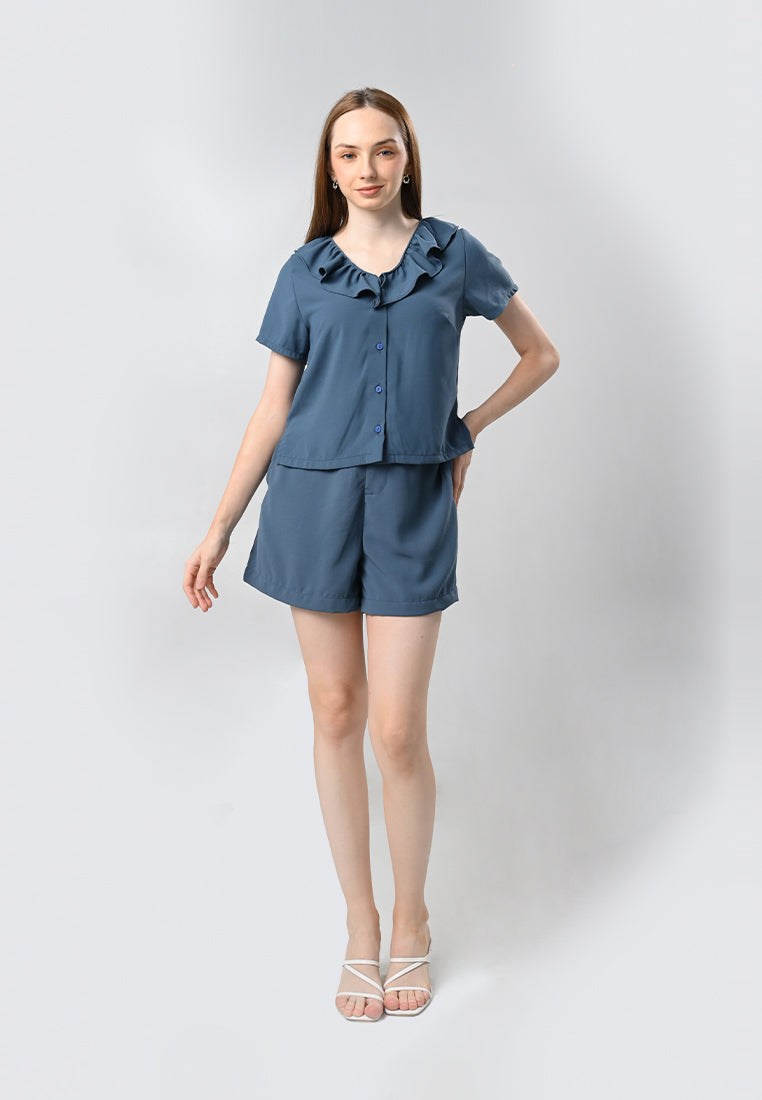 Cadette Short Sleeve Top (Teal Blue)