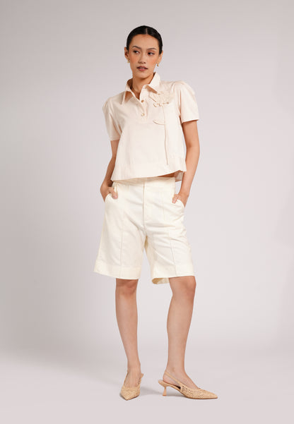 Calli Short Sleeve Top (Cream)