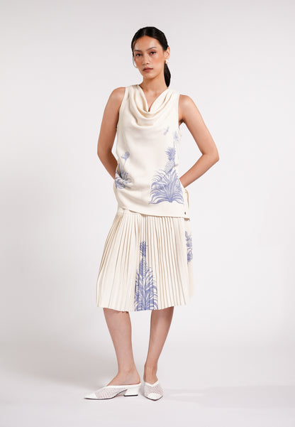 Cameron Sleeveless Top (Spot Print Cream)