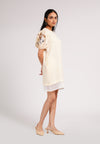 Candid Short Sleeve Dress (Spot Print Beige)