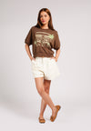 Carmelo Short Sleeve Top (Spot Print Brown)