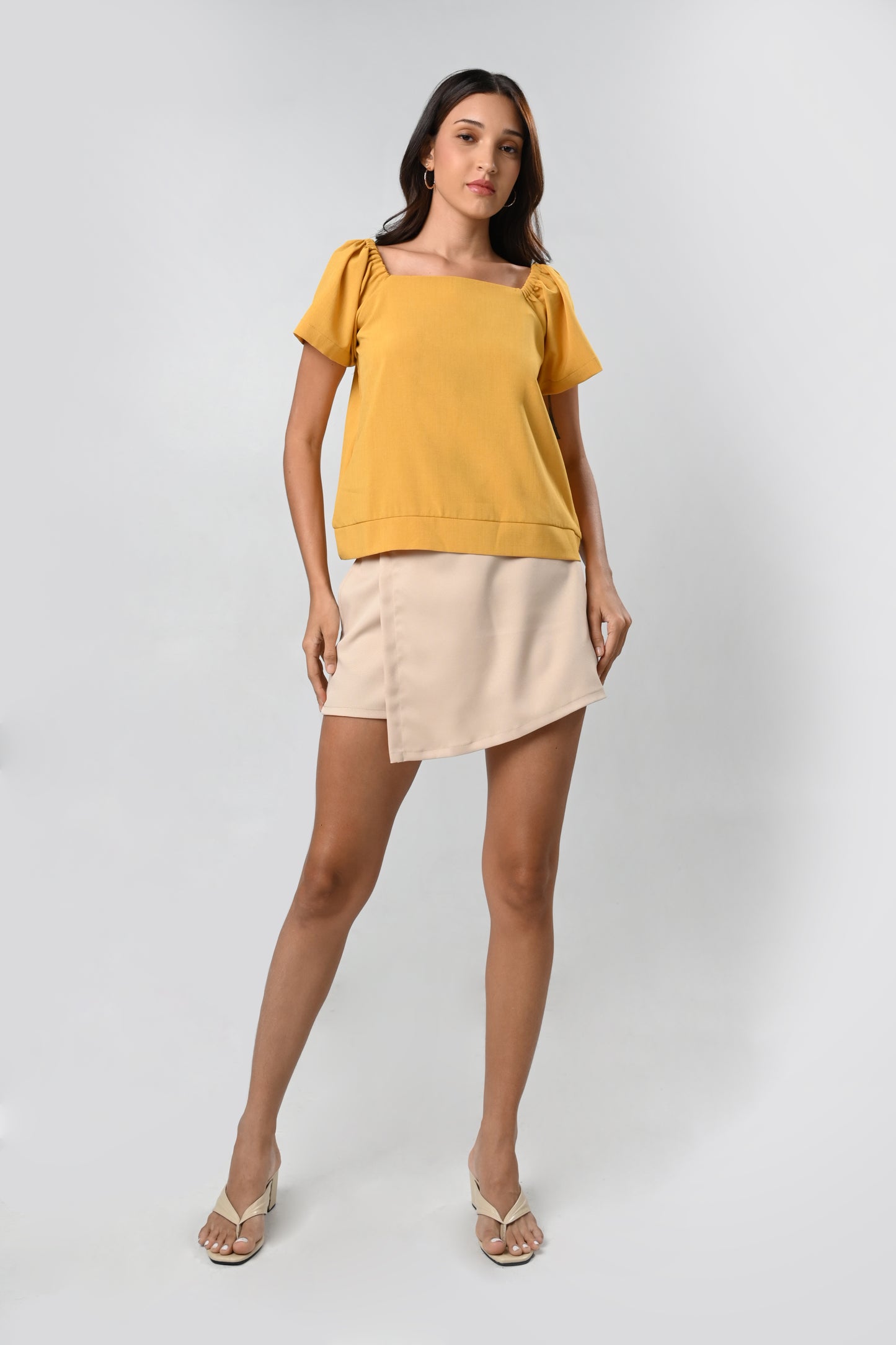 Carsie Short Sleeve Top (Mustard)