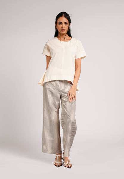Chey Short Sleeve Top (Cream)