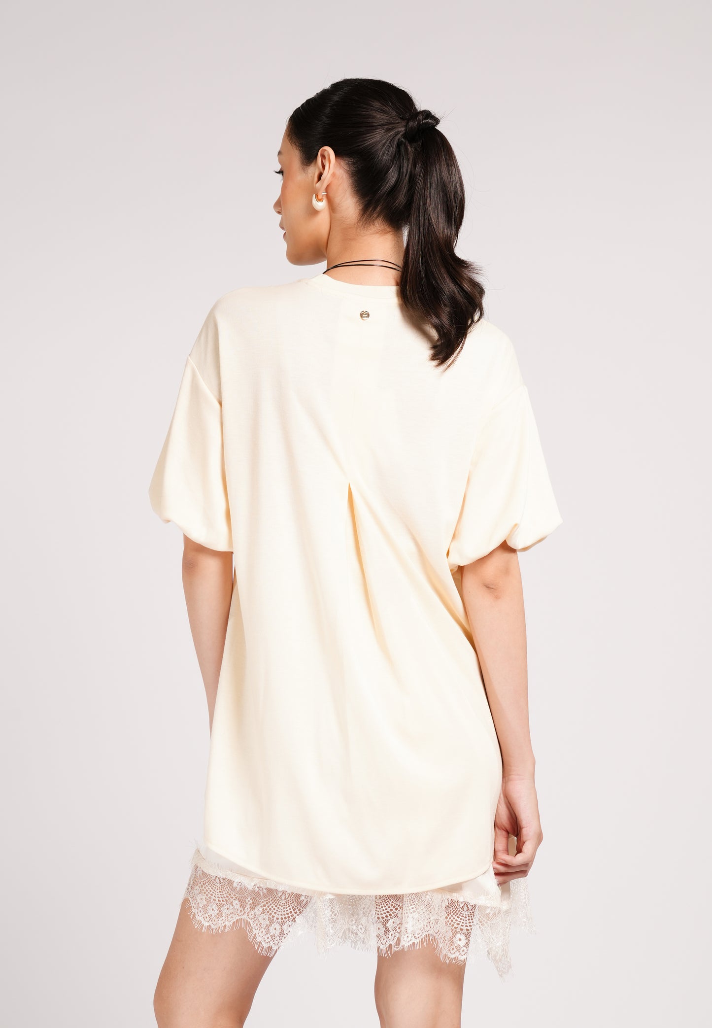 Creative 2-In-1 Short Sleeve Dress (Cream)
