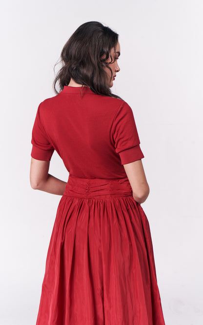 Holiday Dressess Currant Short Sleeve Dress (Red)