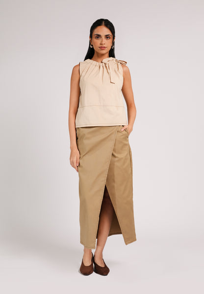 Curtee Sleeveless Top (Beige)