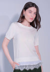 Raf Damascus Short Sleeve Top (Off-white)