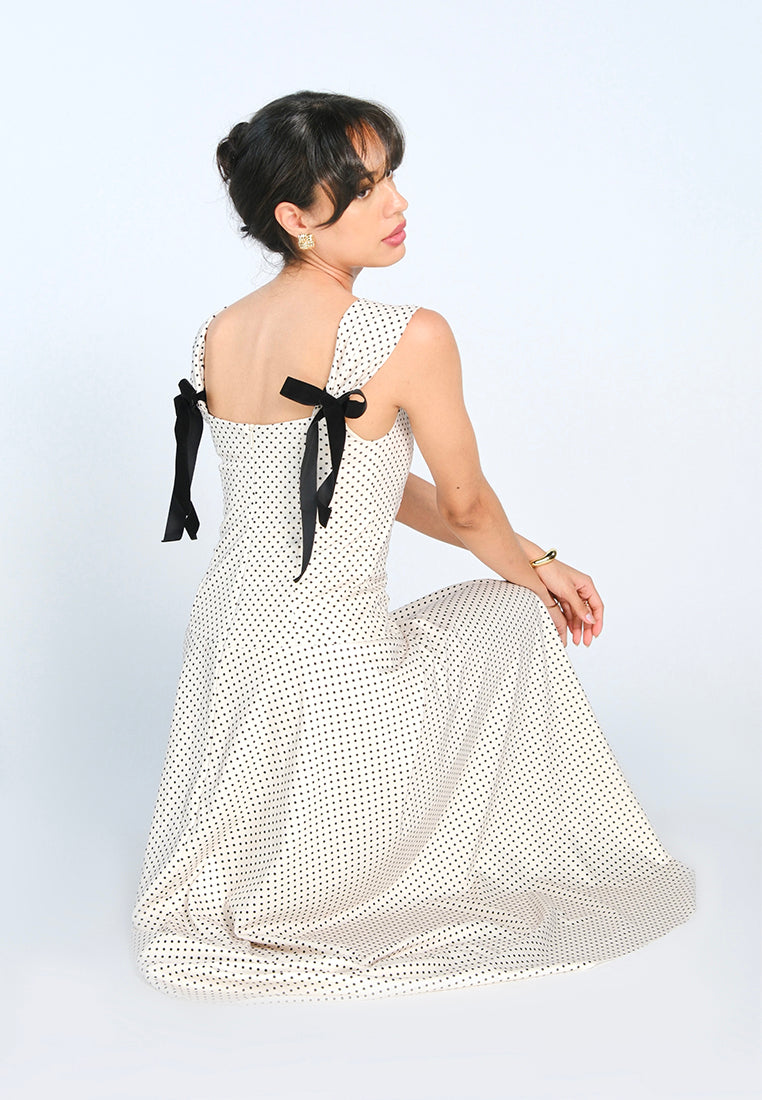 Mark Bumgarner X Vania Romoff For Plains & Prints Daphne Sleeveless Dress (Polkadot)