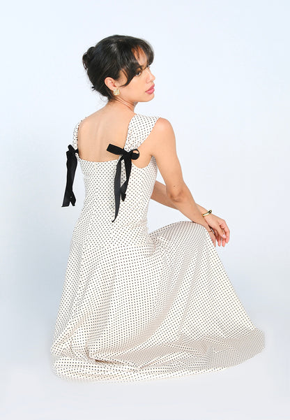 Mark Bumgarner X Vania Romoff For Plains & Prints Daphne Sleeveless Dress (Polkadot)