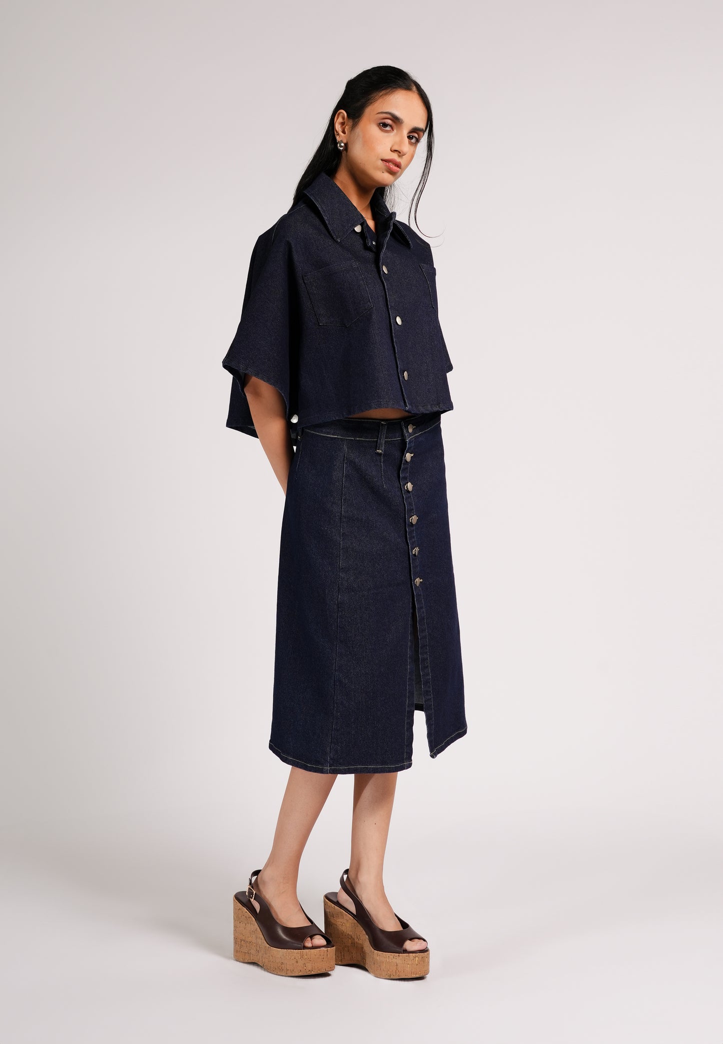 DNM Studios 2026 Demmie Short Sleeve Top (Navy Blue)