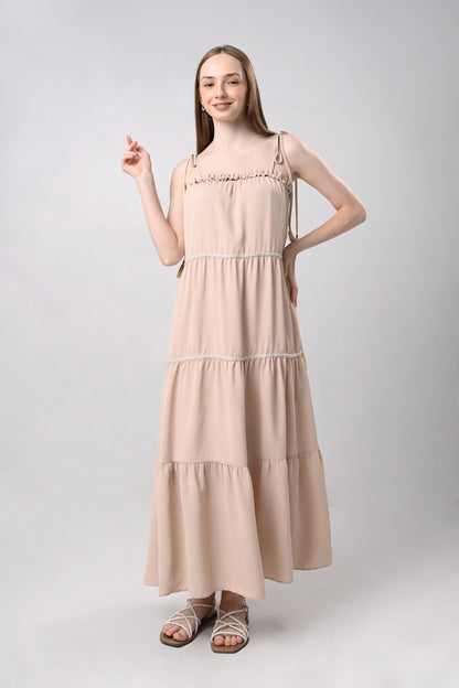 Devaunt Sleeveless Maxi Dress (Khaki)