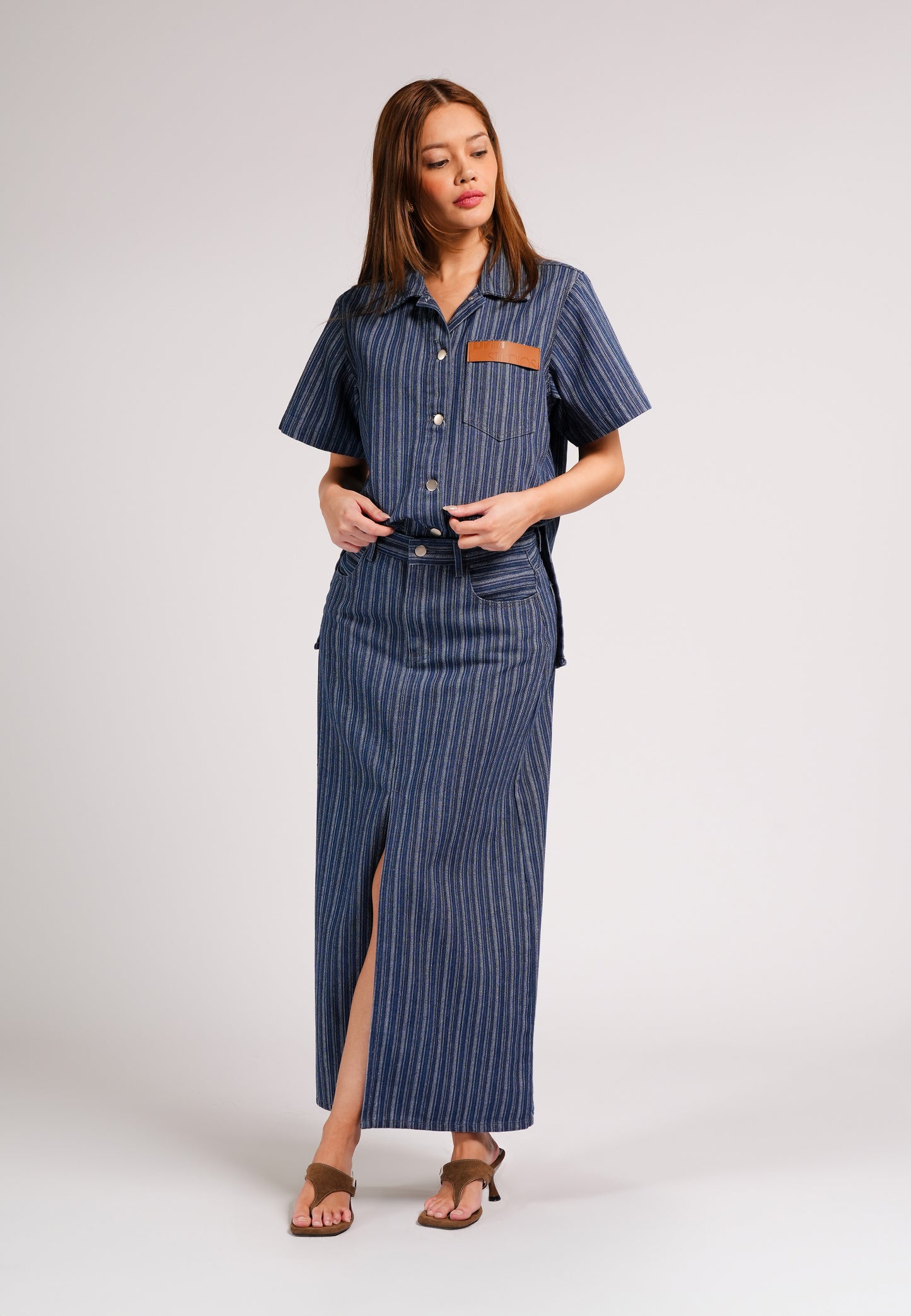 DNM Studios 2026 Dodge Short Sleeve Top (Striped Blue)