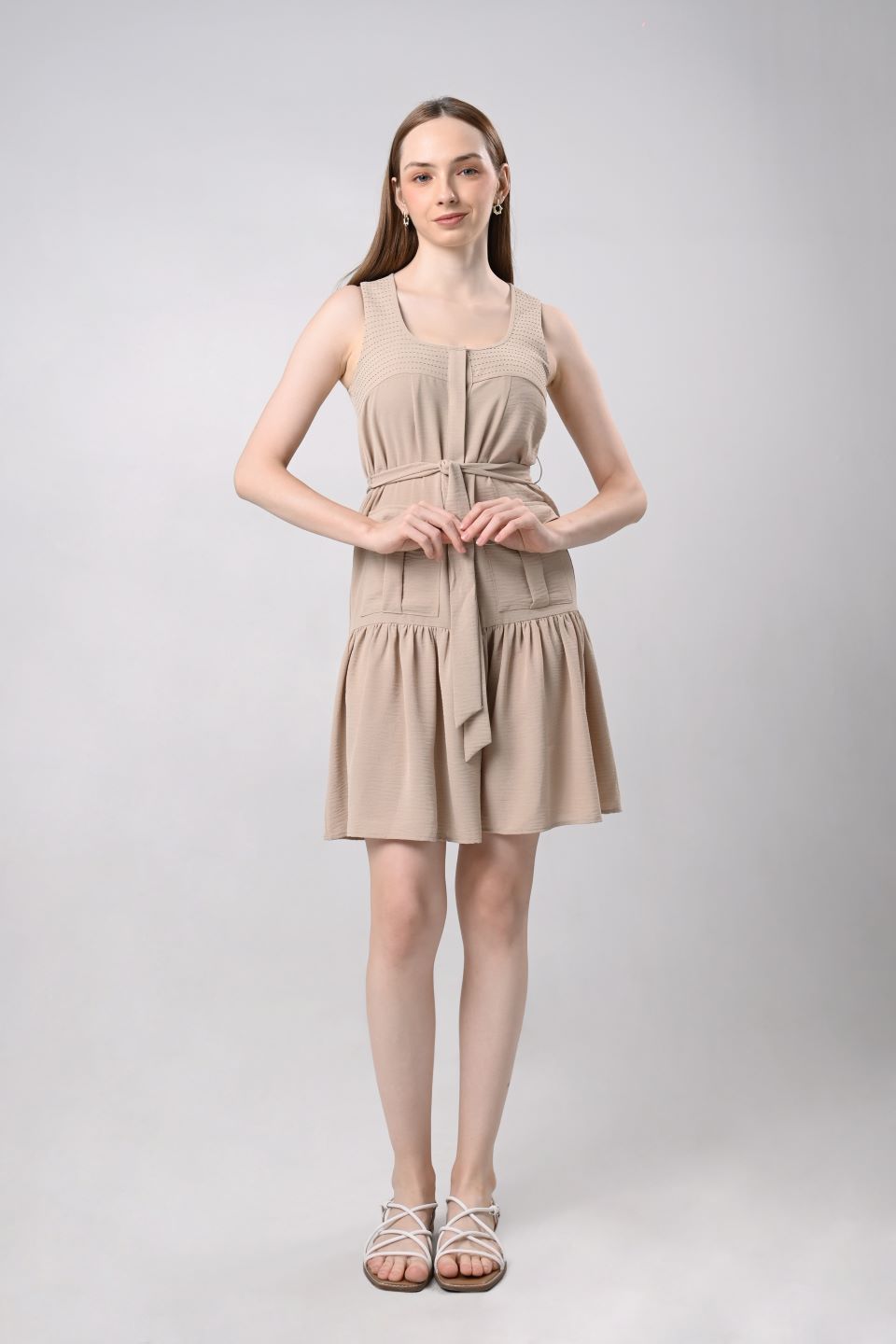 Drewe Sleeveless Dress (Khaki)