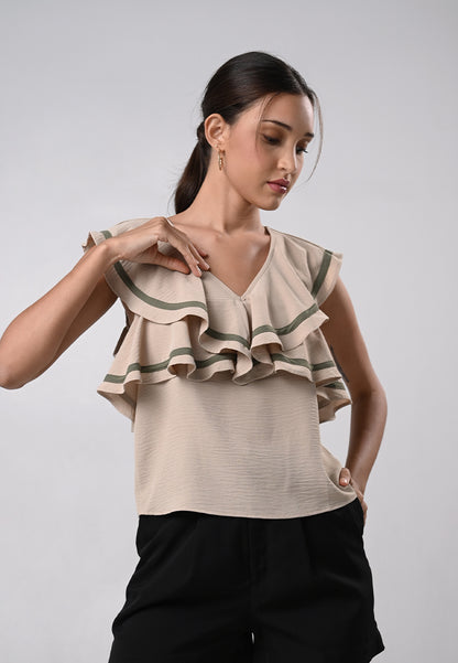 Drewe Short Sleeve Top (Khaki)
