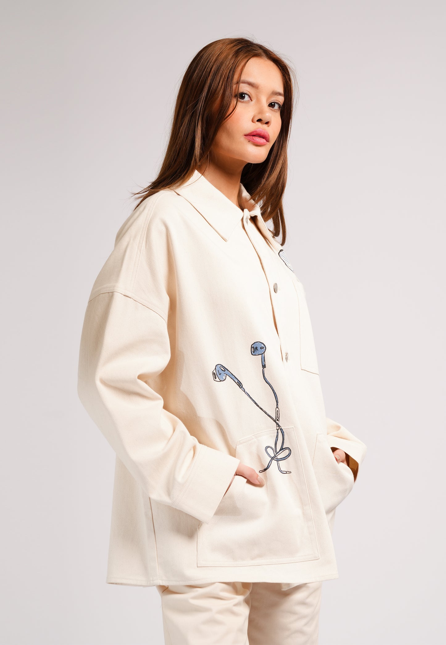 DNM Studios 2026 Dutch Long Sleeve Jacket Top (Spot Print Cream)