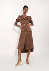 Archetype Elphaba Short Sleeve Dress  (Brown)