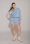 Raf Emmew Long Sleeve Playsuit (Light Blue)