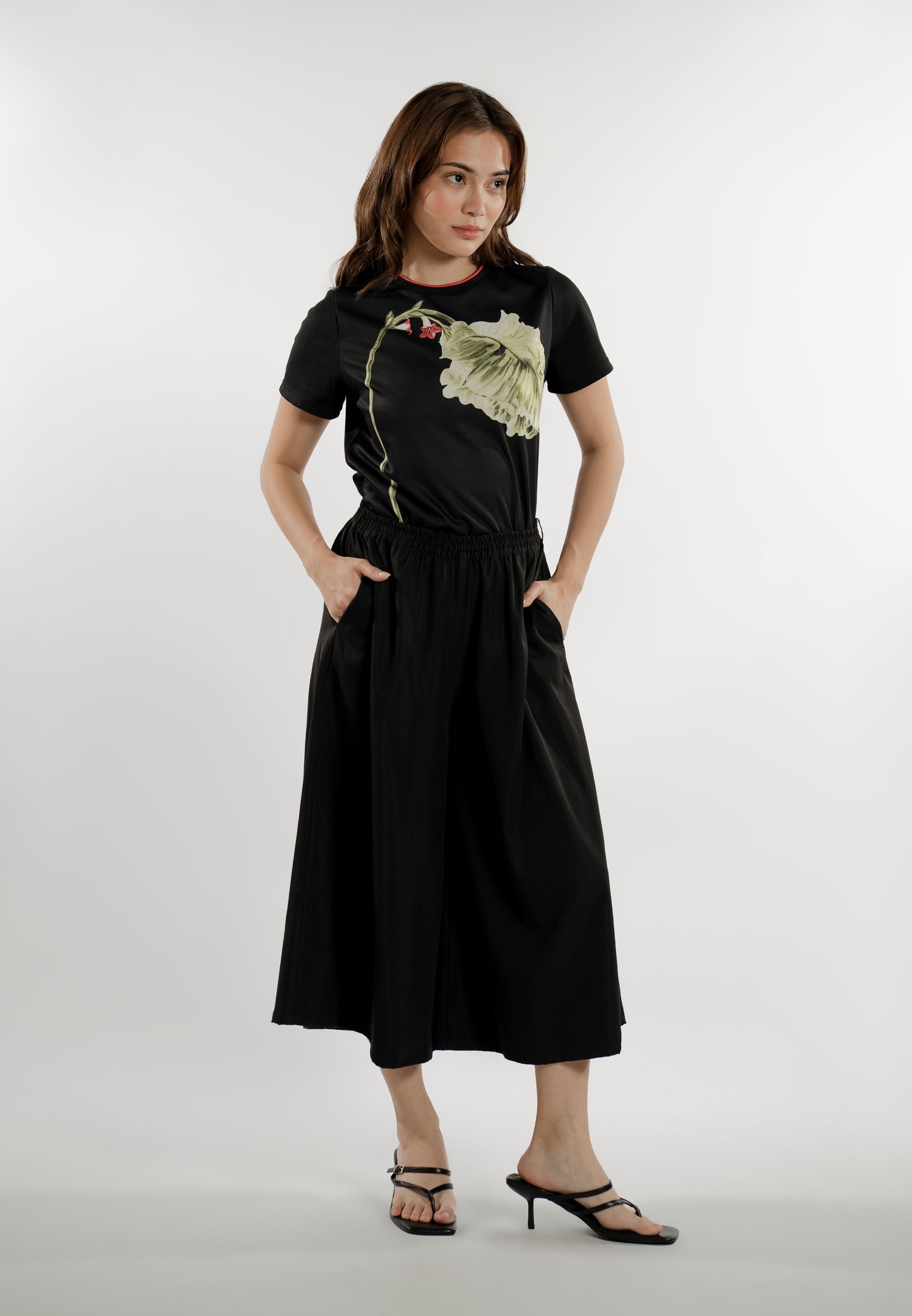 Erwyn Short Sleeve Shirt Top (Spot Print Black)