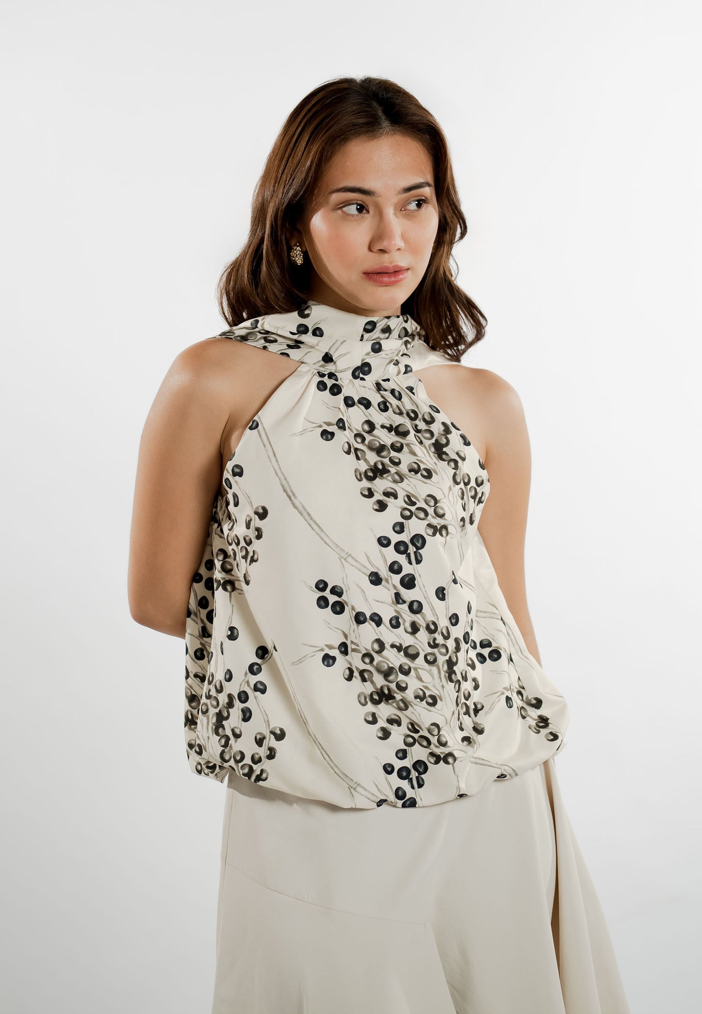 Everlea Sleeveless (2-way) Top (Printed Cream)
