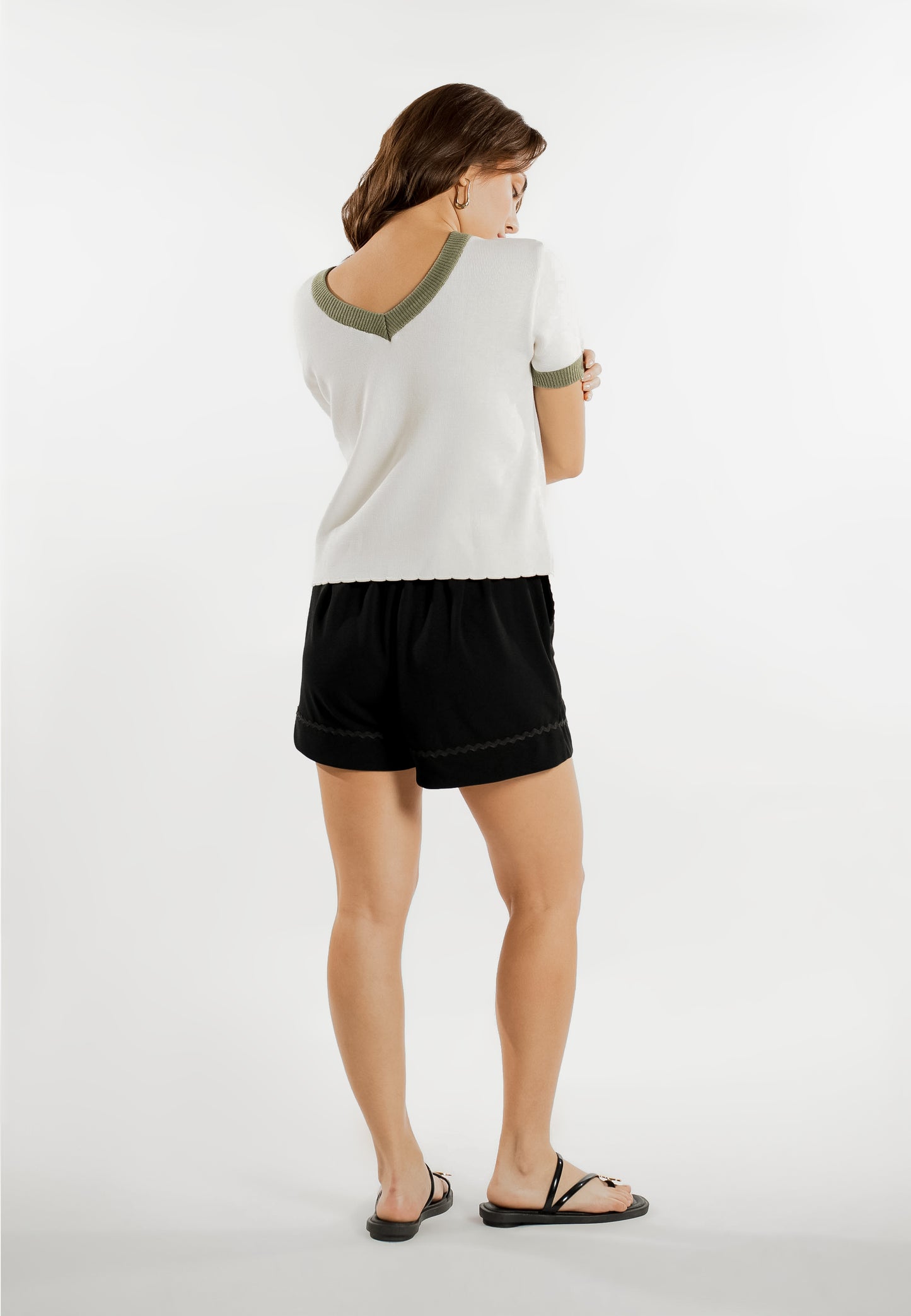 Everlea Short Sleeve Top (Spot Print Cream)