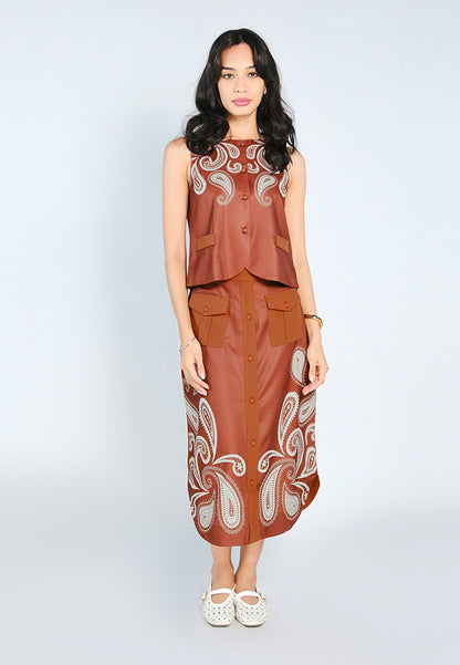 Nobleza Farrell Skirt  (Brown)