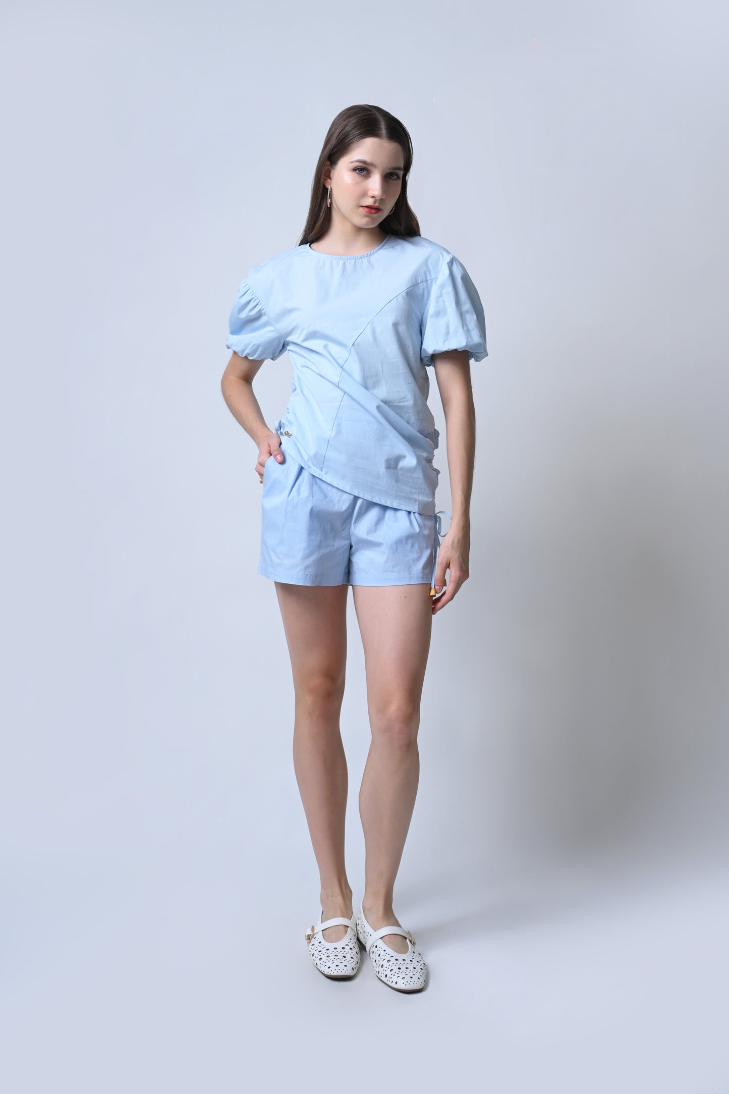 Fika Short Sleeve Top (Lt. Blue)