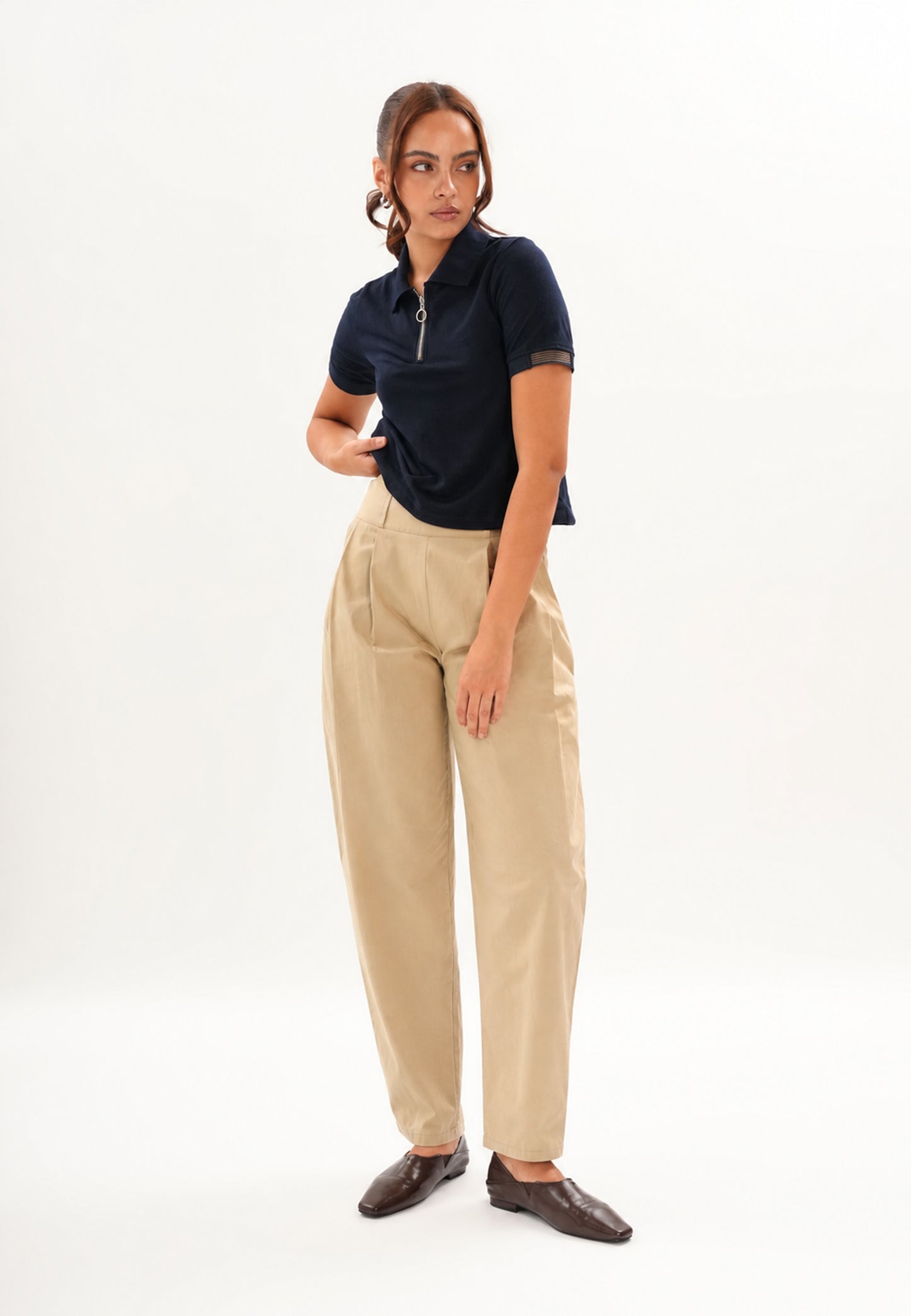 Fionn Short Sleeve Top (Navy)