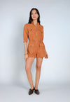 Nobleza Flinton Quarter Sleeve Playsuit (Rust)