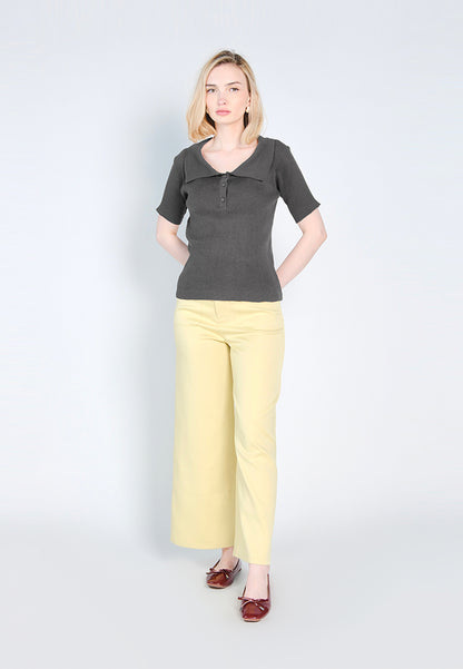 Nobleza Florence Short Sleeve Top (Charcoal)