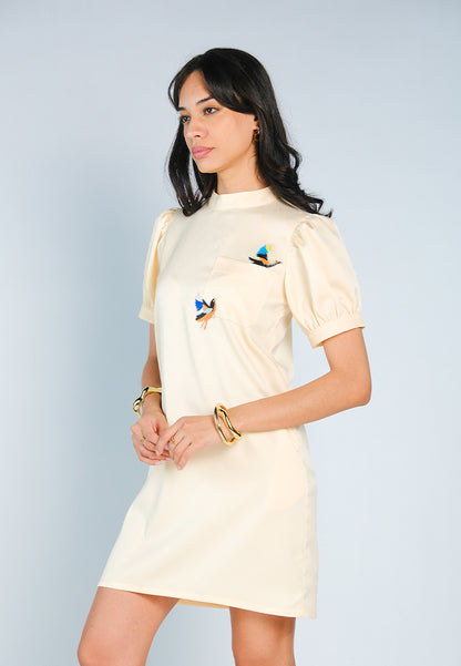 Nobleza Florynn Short Sleeve Dress (Yellow)