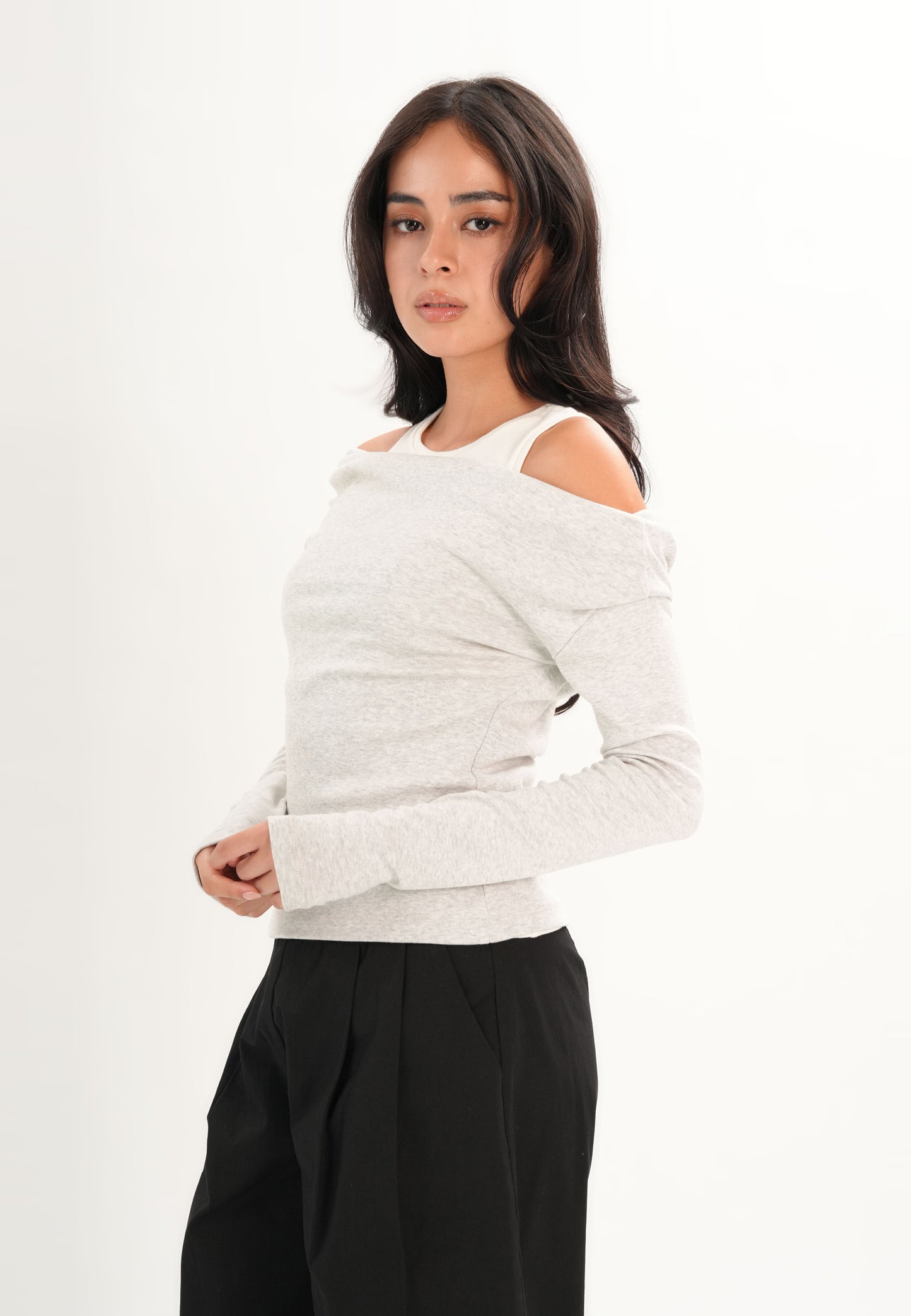 Fosher Long Sleeve Top (Gray)