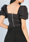 Nobleza Foulden Short Sleeve Top (Charcoal)
