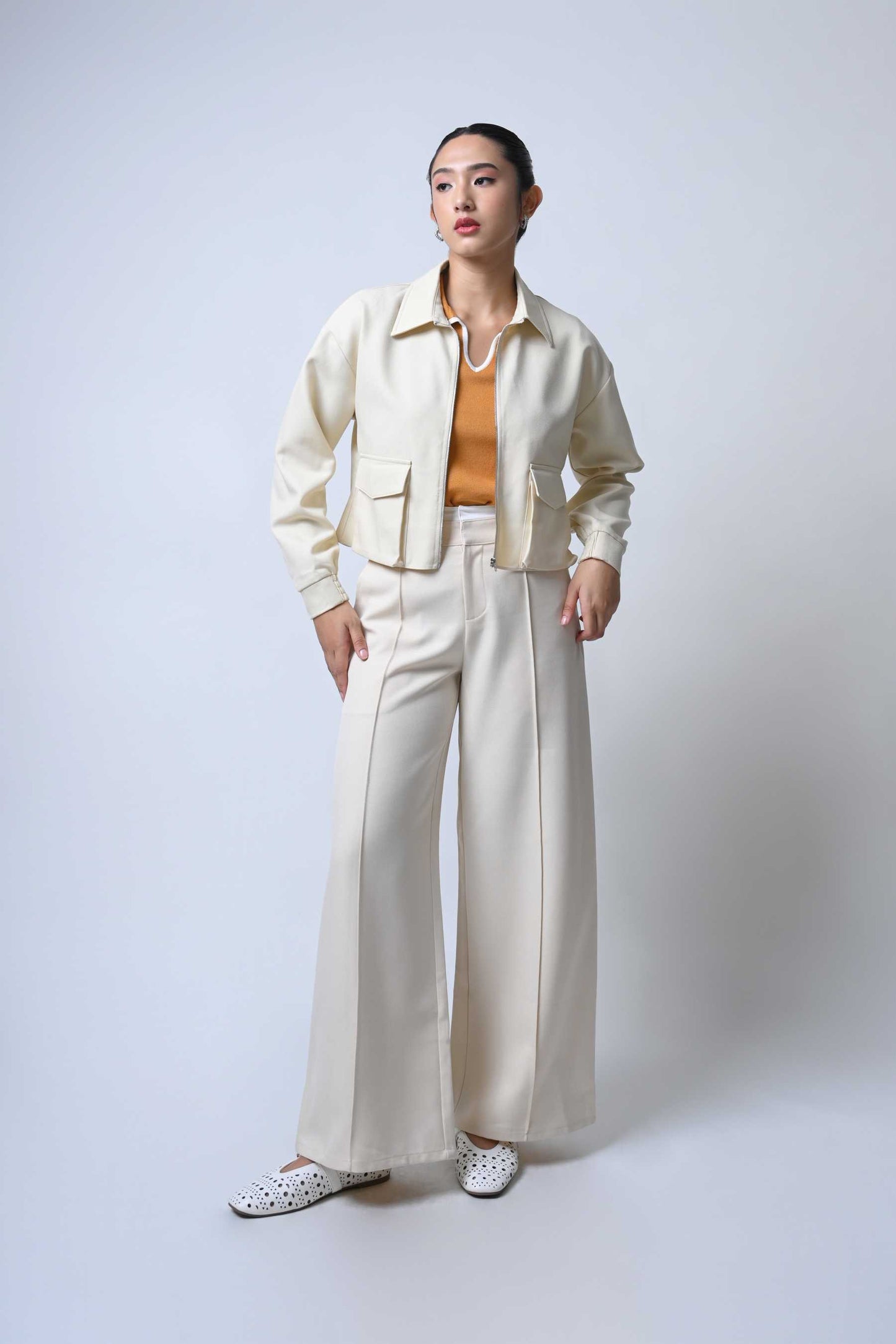 Frappe Long Sleeve Jacket (Cream)