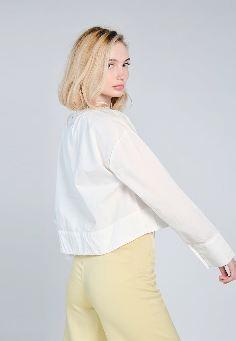 Nobleza Fredrinn Long Sleeve Top  (Off-white)