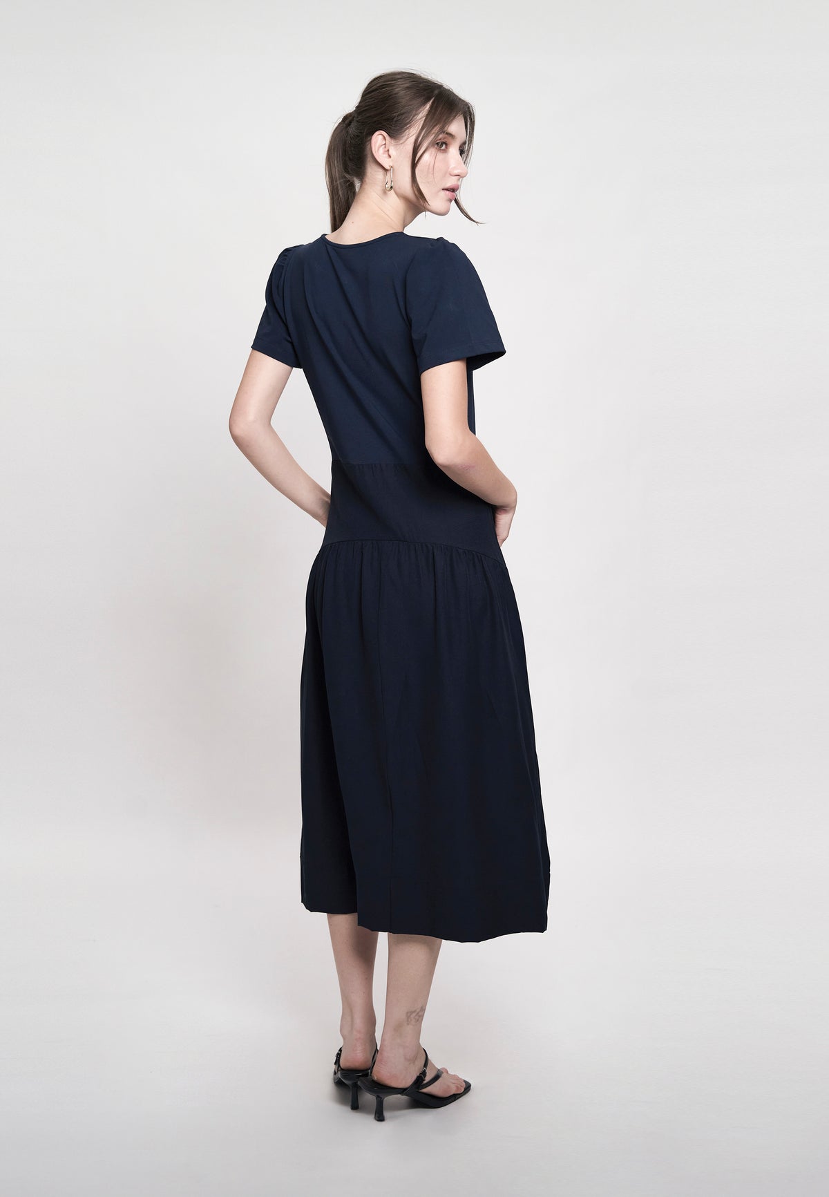 Gaia Short Sleeve Dress (Navy)