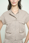 Gaile Short Sleeve Top (Taupe)