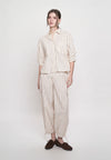 Gambry Quarter Sleeve Top (Striped Cream)