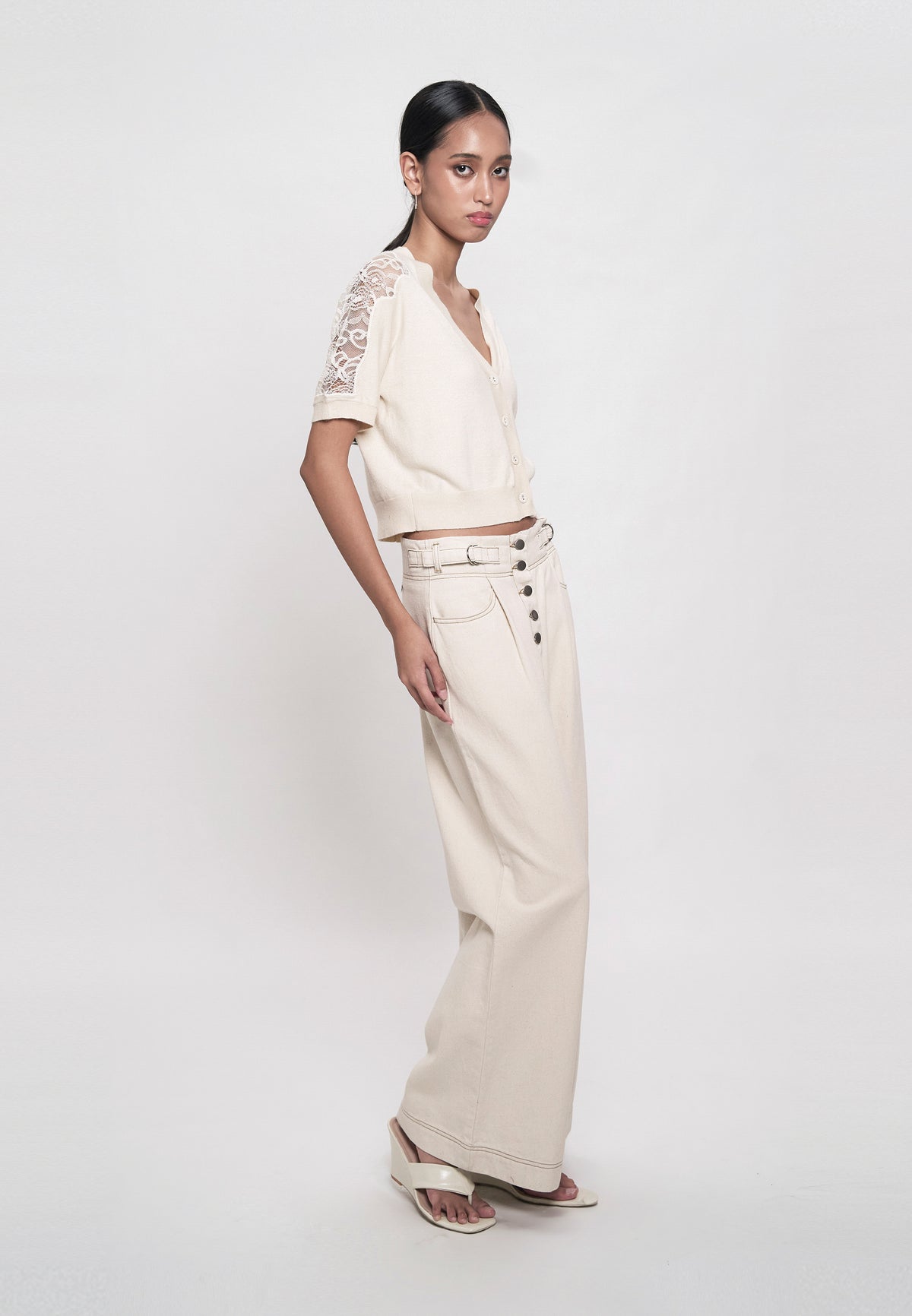 Ganish Short Sleeve Top (Beige)