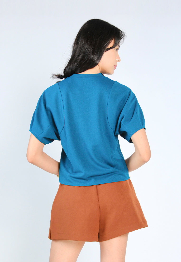 Nobleza Garner Short Sleeve Top (Teal)